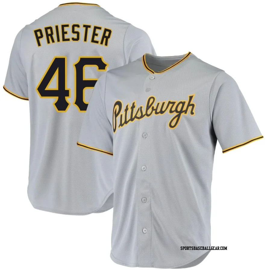 Quinn Priester Men's Pittsburgh Pirates Gray Replica Road Jersey