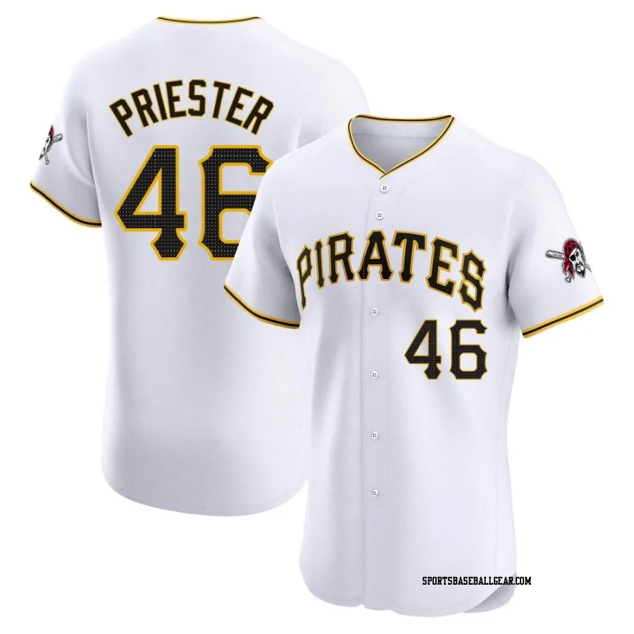 Quinn Priester Men's Pittsburgh Pirates White Elite Home Jersey