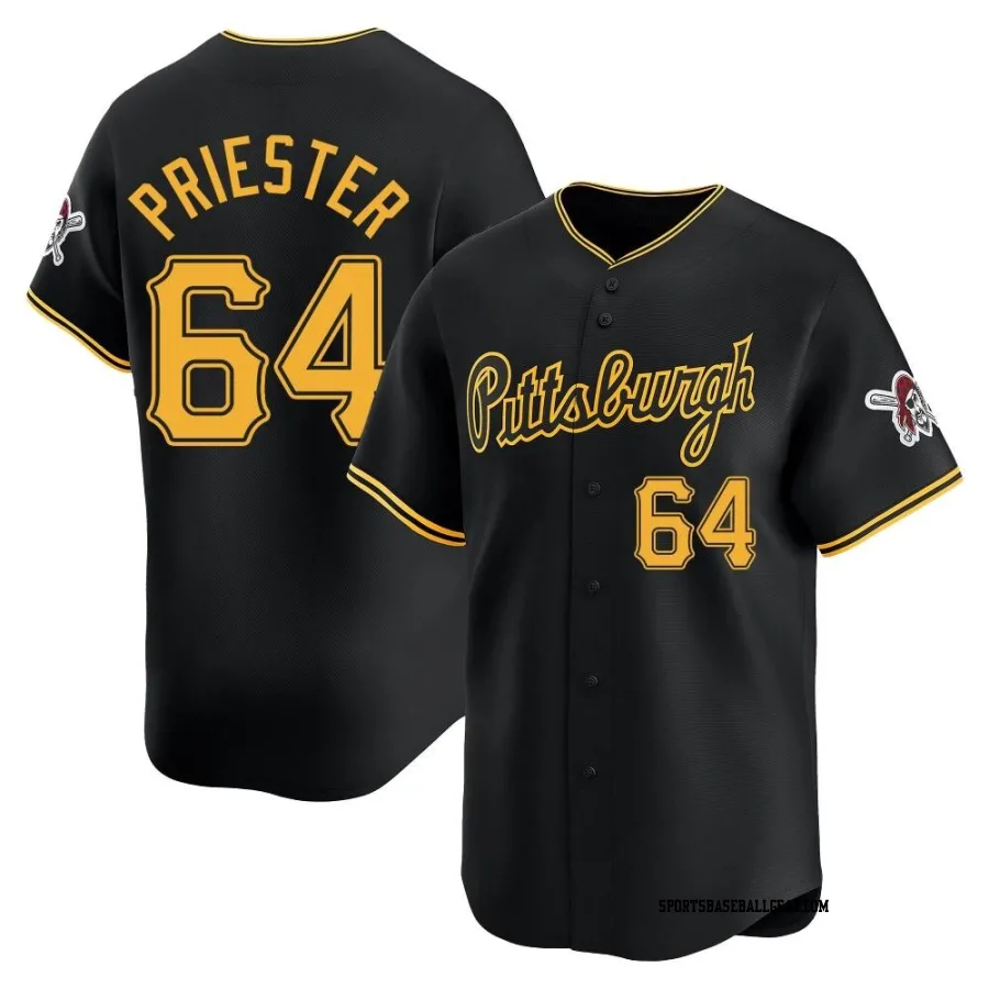 Quinn Priester Youth Pittsburgh Pirates Black Limited Alternate Jersey