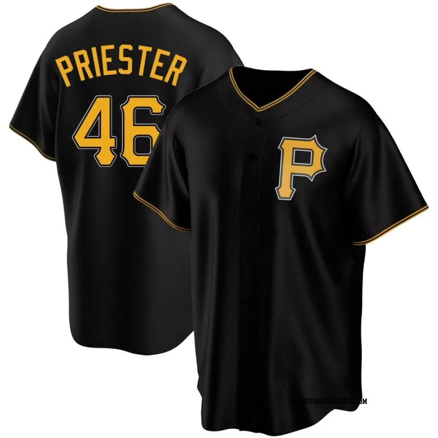 Quinn Priester Youth Pittsburgh Pirates Black Replica Alternate Jersey