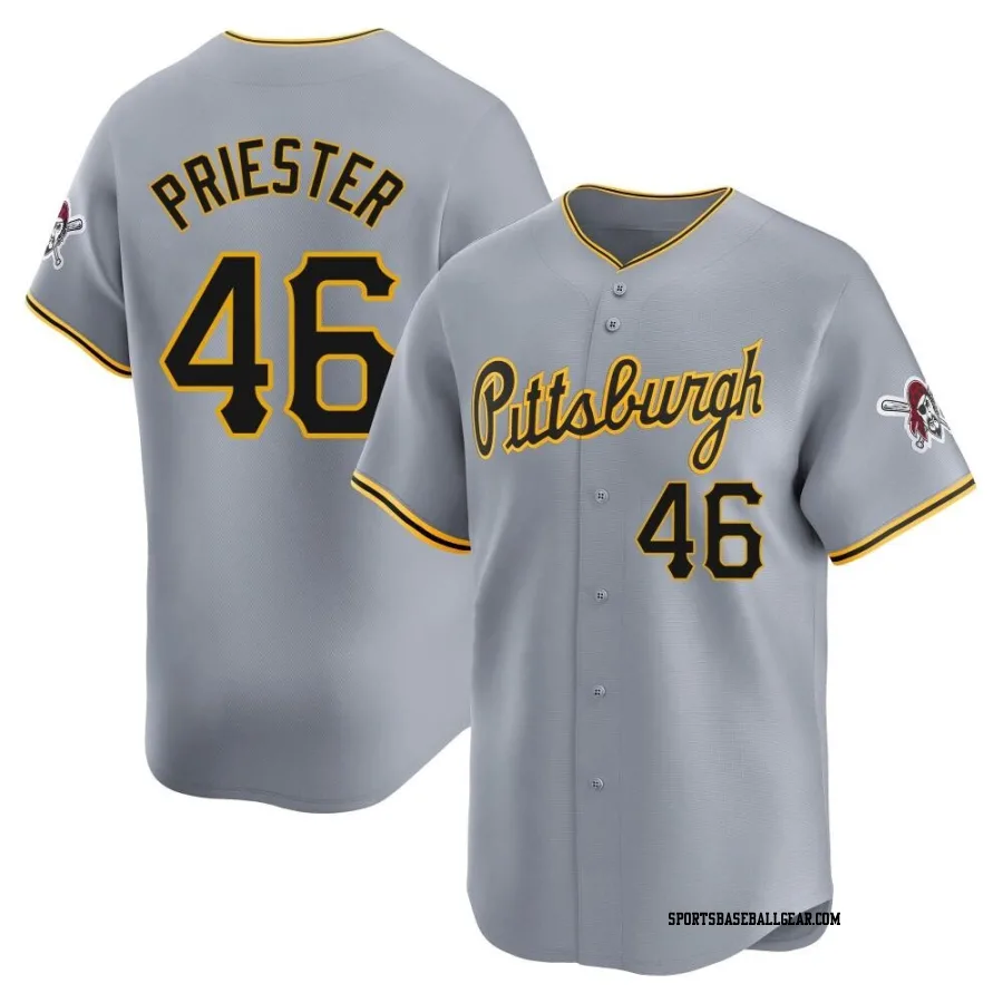 Quinn Priester Youth Pittsburgh Pirates Gray Limited Away Jersey