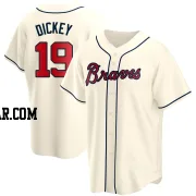 R.A. Dickey Men's Atlanta Braves Cream Replica Alternate Jersey