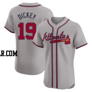 R.A. Dickey Men's Atlanta Braves Gray Elite Road Jersey