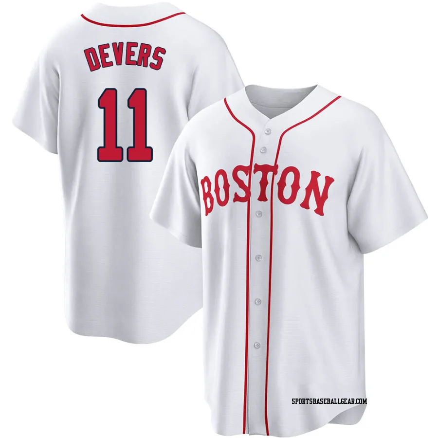 Rafael Devers Men's Boston Red Sox White Replica 2021 Patriots' Day Jersey