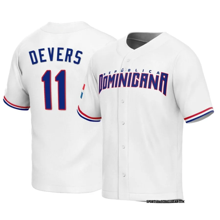 Rafael Devers Men's Dominican Republic Baseball White Replica 2023 World Baseball Classic Jersey