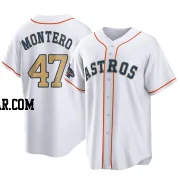 Rafael Montero Men's Houston Astros Gold Replica White 2023 Collection Jersey