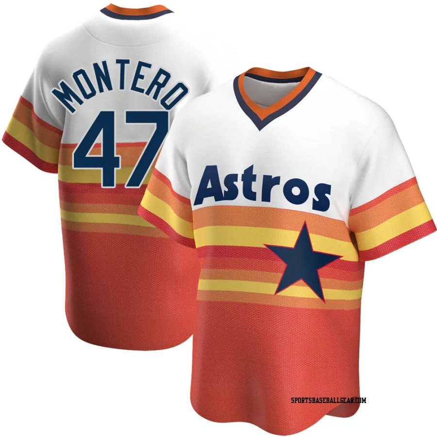 Rafael Montero Men's Houston Astros White Replica Home Cooperstown Collection Jersey