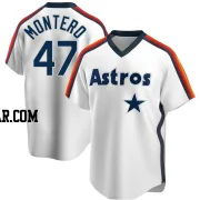 Rafael Montero Men's Houston Astros White Replica Home Cooperstown Collection Team Jersey