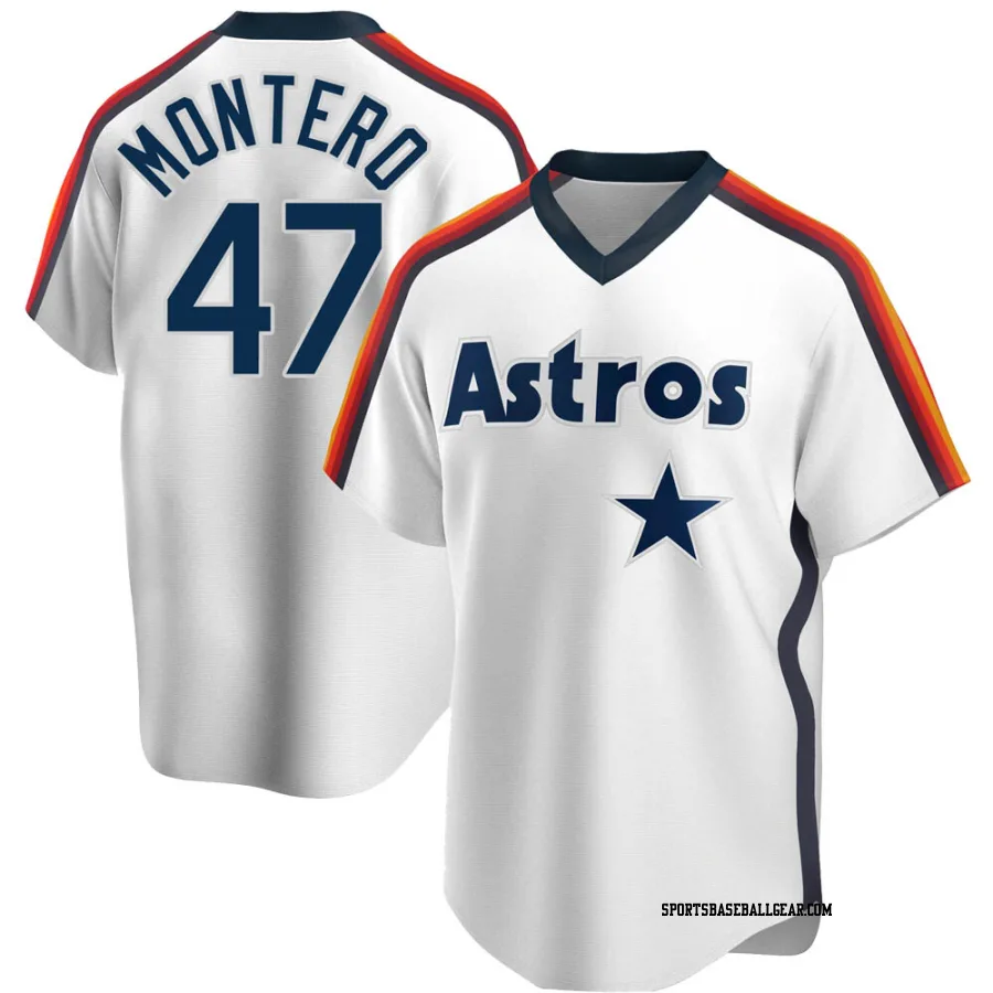 Rafael Montero Men's Houston Astros White Replica Home Cooperstown Collection Team Jersey