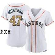 Rafael Montero Women's Houston Astros Gold Replica White 2023 Collection Jersey