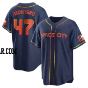 Rafael Montero Youth Houston Astros Navy Replica 2022 City Connect Jersey