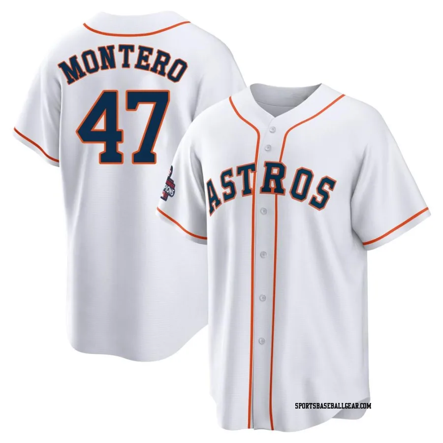 Rafael Montero Youth Houston Astros White Replica 2022 World Series Champions Home Jersey