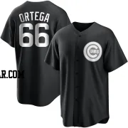 Rafael Ortega Men's Chicago Cubs Black/White Replica Jersey