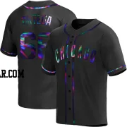 Rafael Ortega Youth Chicago Cubs Black Holographic Replica Alternate Jersey