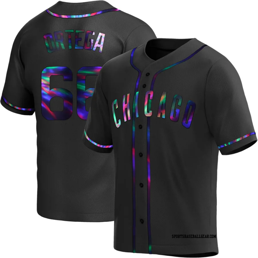 Rafael Ortega Youth Chicago Cubs Black Holographic Replica Alternate Jersey