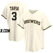 Raimel Tapia Men's Milwaukee Brewers Cream Replica Home Jersey