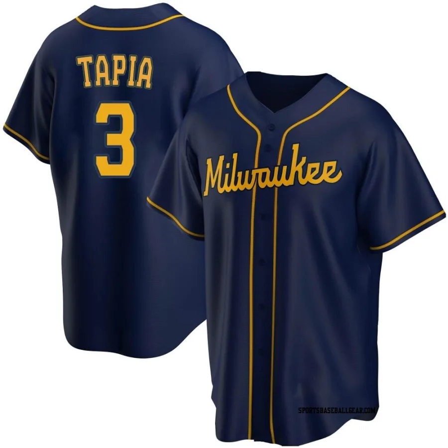 Raimel Tapia Youth Milwaukee Brewers Navy Replica Alternate Jersey