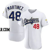 Ramon Martinez Men's Los Angeles Dodgers White/Gold Authentic 2021 Gold Program Player Jersey