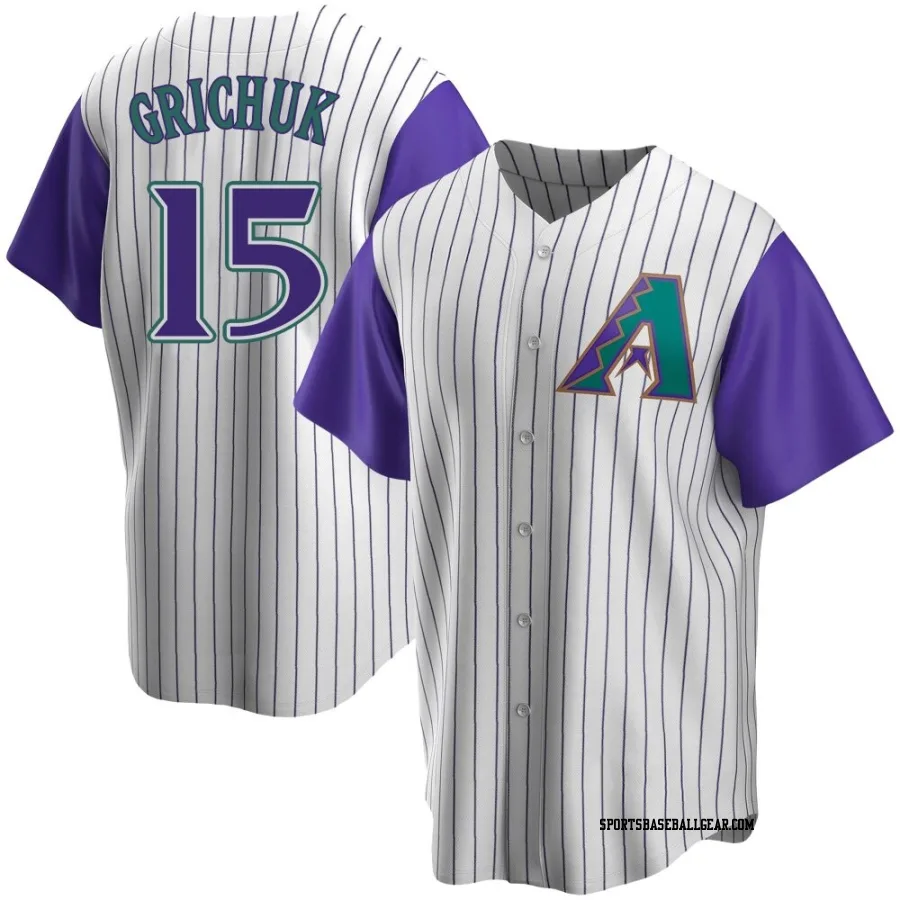 Randal Grichuk Men's Arizona Diamondbacks Cream/Purple Replica Alternate Cooperstown Collection Jersey