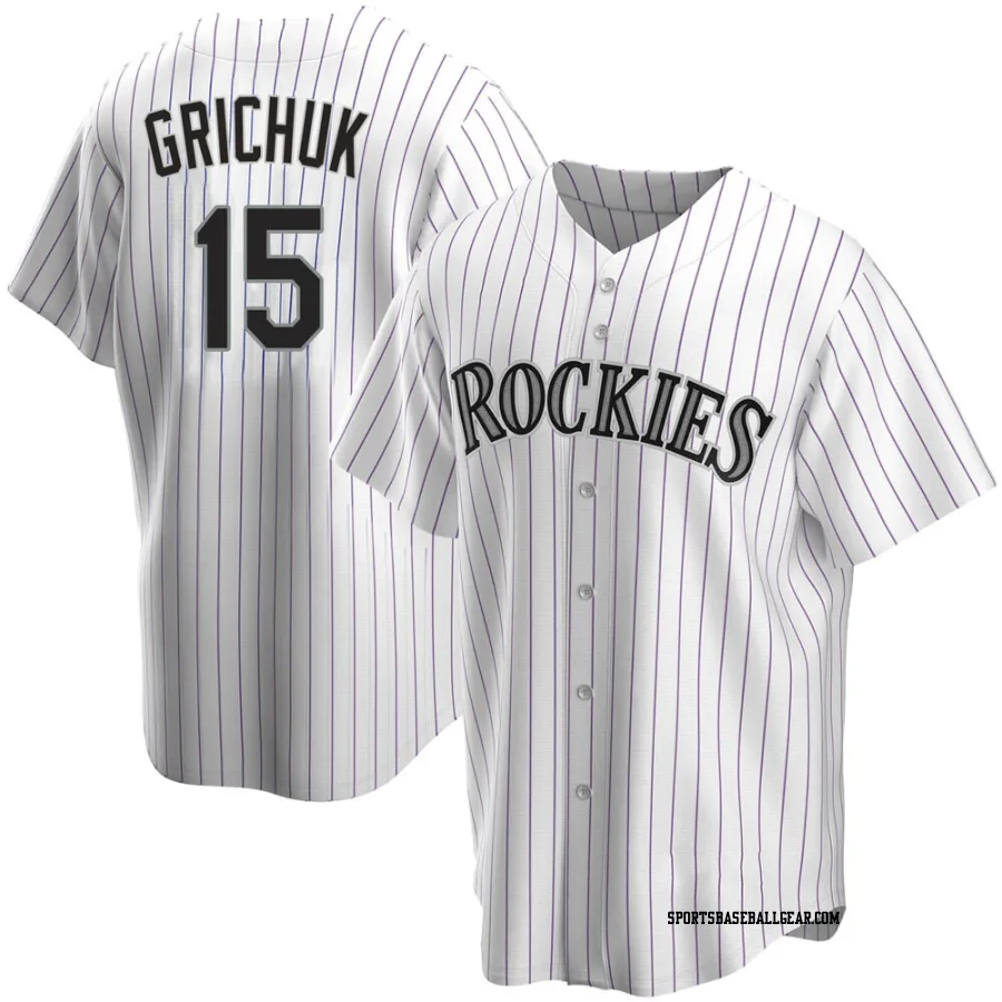 Randal Grichuk Men's Colorado Rockies White Replica Home Jersey