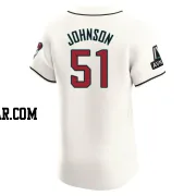 Randy Johnson Men's Arizona Diamondbacks Cream Elite Home Patch Jersey