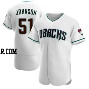 Randy Johnson Men's Arizona Diamondbacks White/Teal Authentic Alternate Jersey