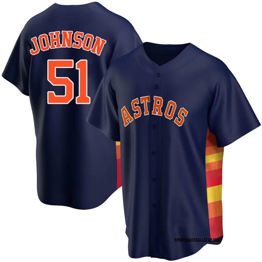 Randy Johnson Men's Houston Astros Navy Replica Alternate Jersey