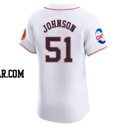 Randy Johnson Men's Houston Astros White Elite Home Patch Jersey