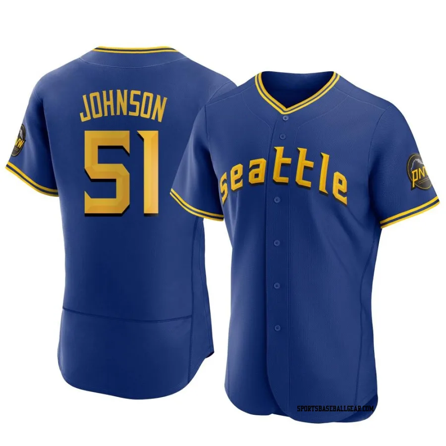 Randy Johnson Men's Seattle Mariners Royal Authentic 2023 City Connect Jersey