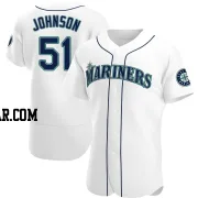 Randy Johnson Men's Seattle Mariners White Authentic Home Jersey