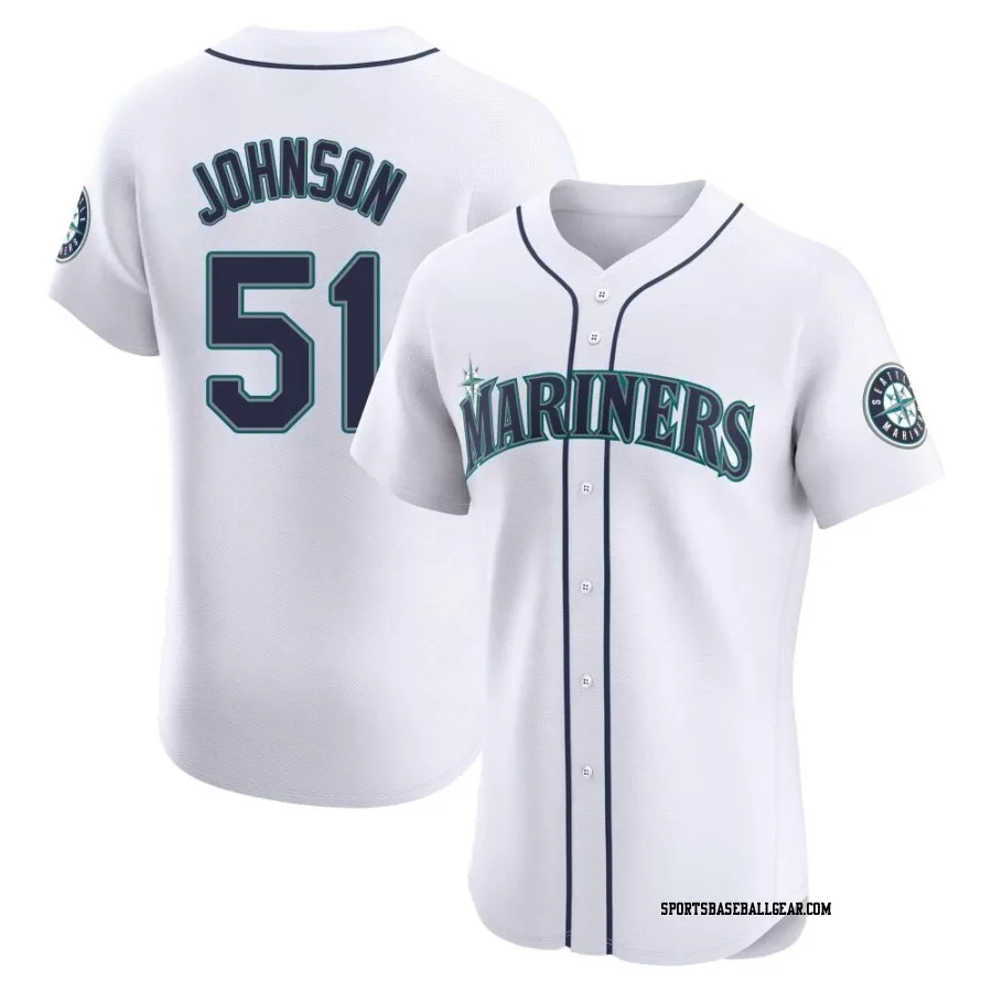 Randy Johnson Men's Seattle Mariners White Elite Home Jersey