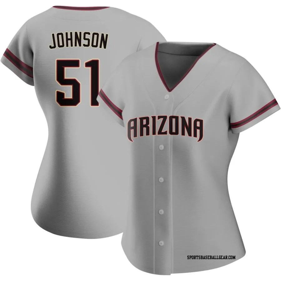 Randy Johnson Women's Arizona Diamondbacks Gray Authentic Road Jersey