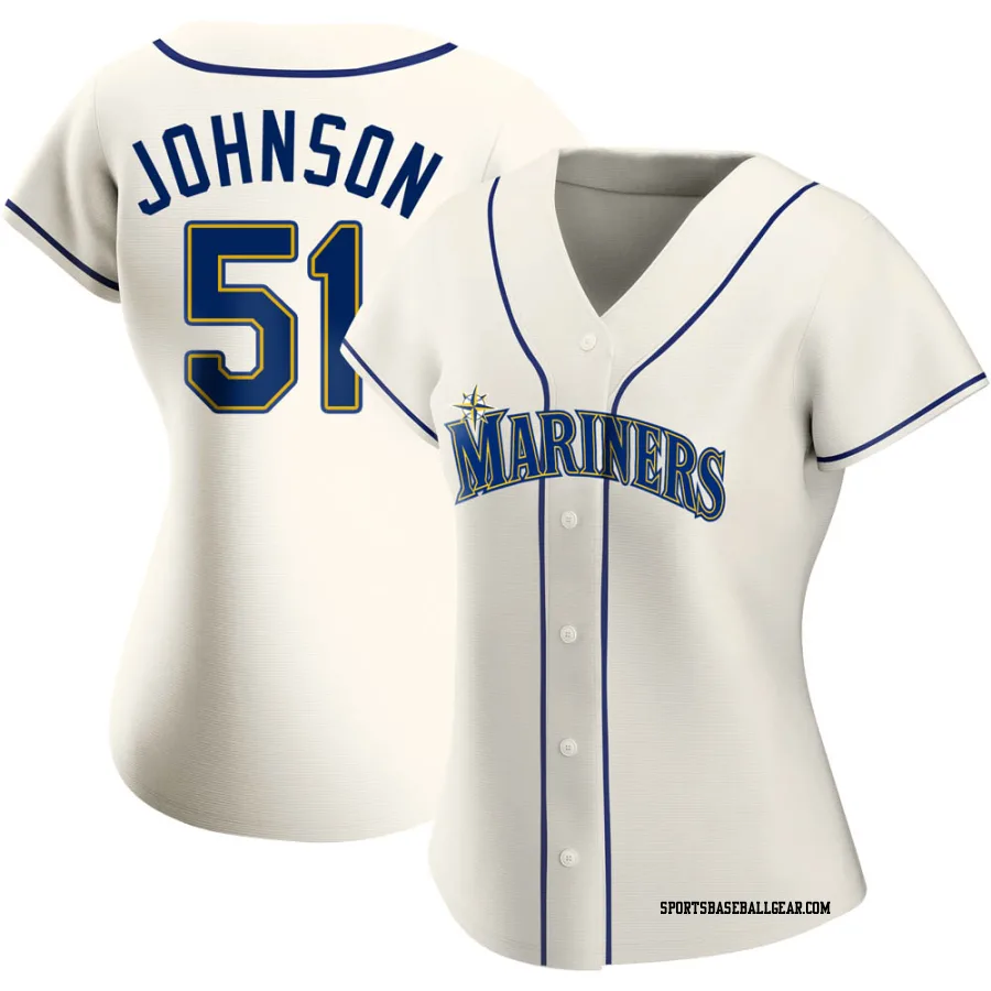 Randy Johnson Women's Seattle Mariners Cream Authentic Alternate Jersey