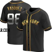 Randy Vasquez Men's New York Yankees Black Golden Replica Alternate Jersey