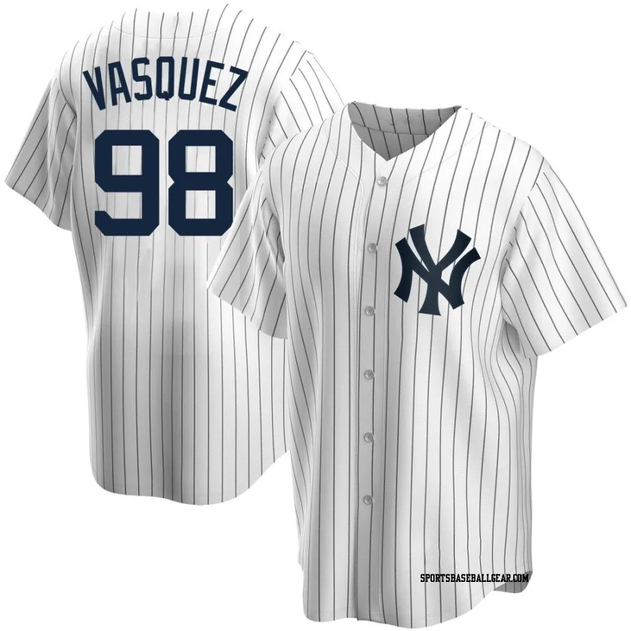 Randy Vasquez Men's New York Yankees White Replica Home Jersey