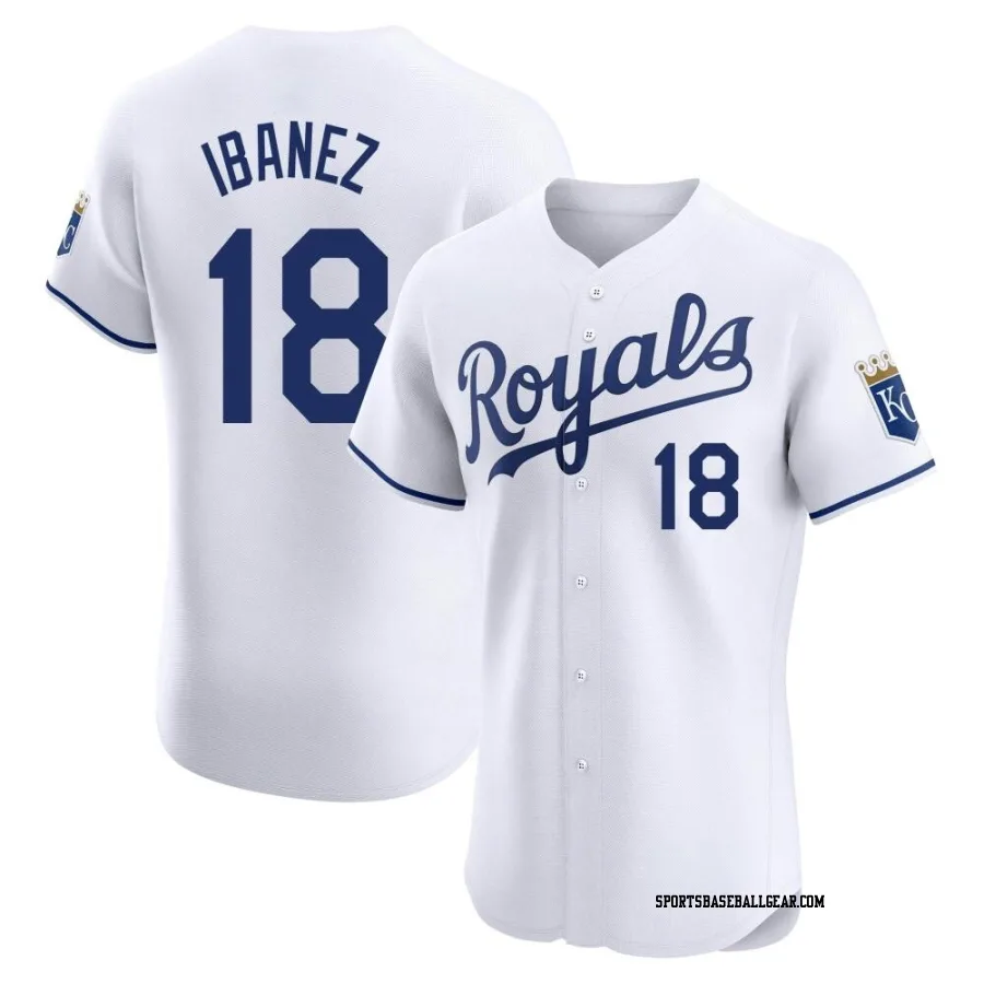 Raul Ibanez Men's Kansas City Royals White Elite Home Jersey