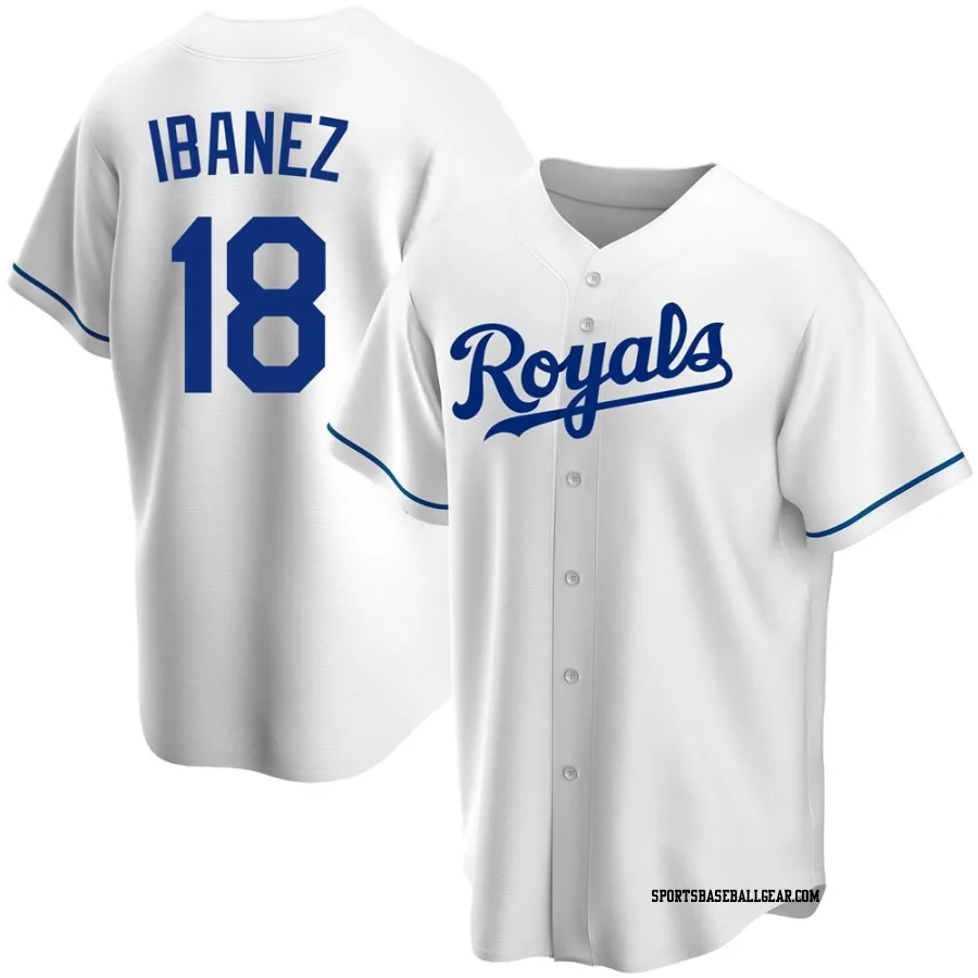 Raul Ibanez Men's Kansas City Royals White Replica Home Jersey