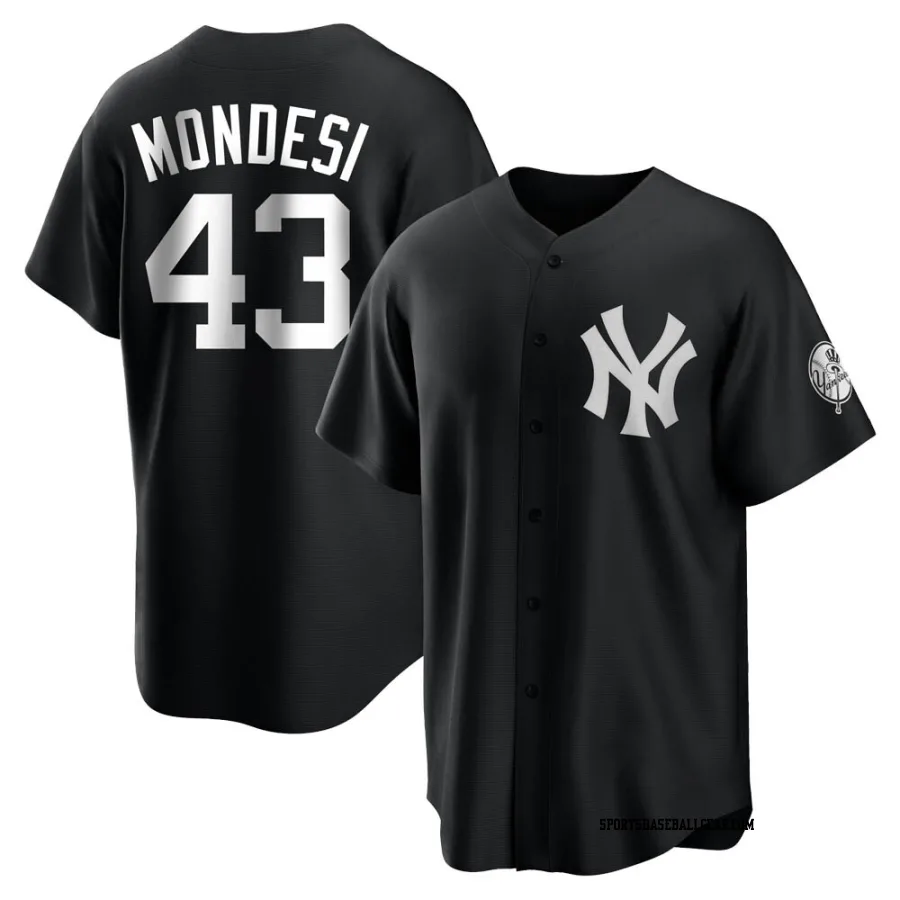 Raul Mondesi Men's New York Yankees Black/White Replica Jersey