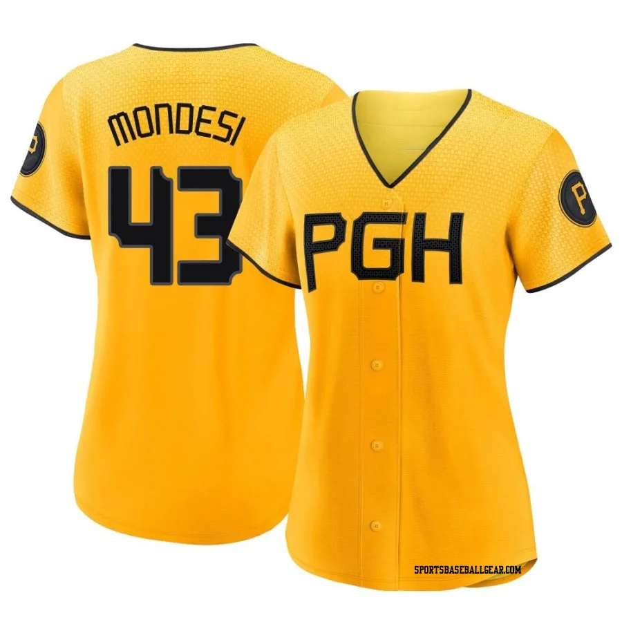 Raul Mondesi Women's Pittsburgh Pirates Gold Authentic 2023 City Connect Jersey