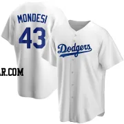 Raul Mondesi Youth Los Angeles Dodgers White Replica Home Jersey