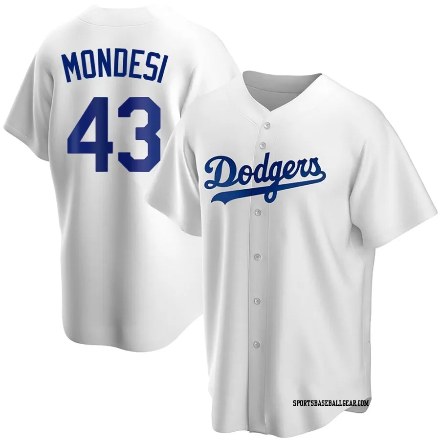 Raul Mondesi Youth Los Angeles Dodgers White Replica Home Jersey