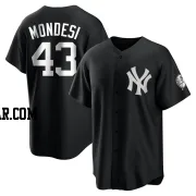 Raul Mondesi Youth New York Yankees Black/White Replica Jersey