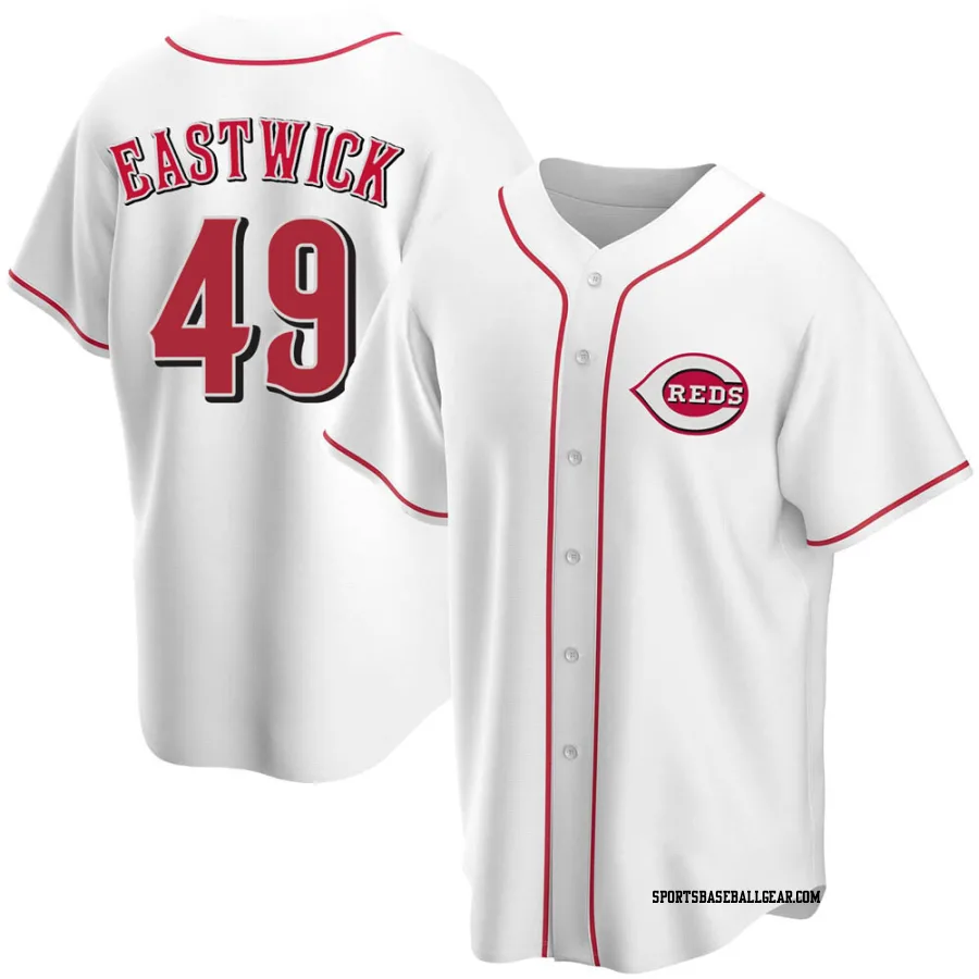 Rawly Eastwick Men's Cincinnati Reds White Replica Home Jersey