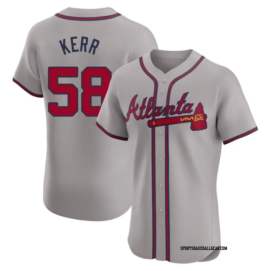 Ray Kerr Men's Atlanta Braves Gray Elite Road Jersey