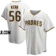 Ray Kerr Men's San Diego Padres White/Brown Replica Home Jersey