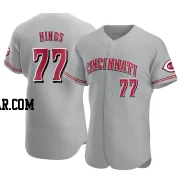 Rece Hinds Men's Cincinnati Reds Gray Authentic Road Jersey