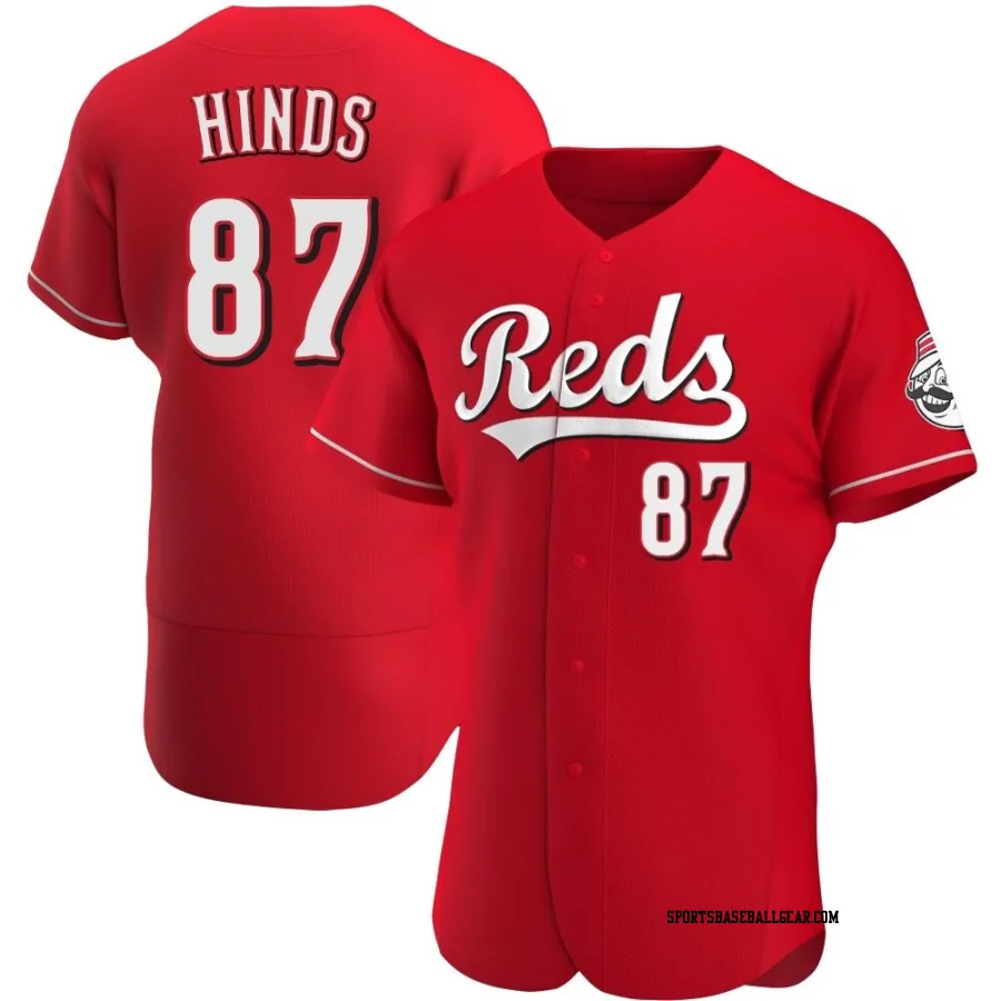 Rece Hinds Men's Cincinnati Reds Red Authentic Alternate Jersey