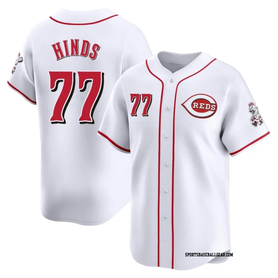 Rece Hinds Men's Cincinnati Reds White Limited Home Jersey