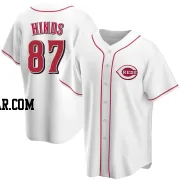 Rece Hinds Men's Cincinnati Reds White Replica Home Jersey