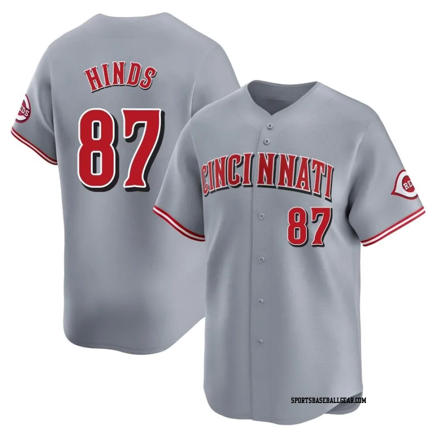 Rece Hinds Youth Cincinnati Reds Gray Limited Away Jersey